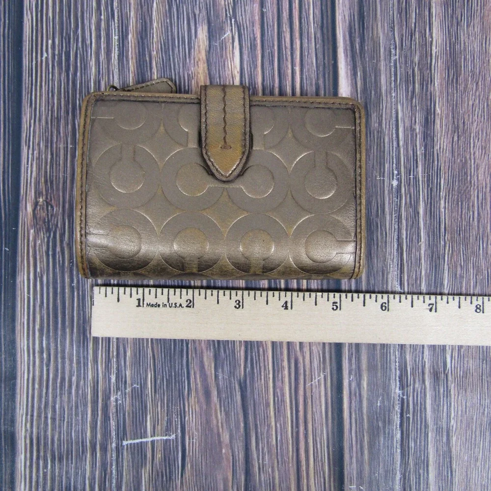 Coach Signature Wallet Zipper Top Bifold‎ Buckle